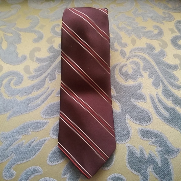 Brittania Necktie Brown Stripe Dad Teacher Vintage Grandpa Hippie - Picture 2 of 3